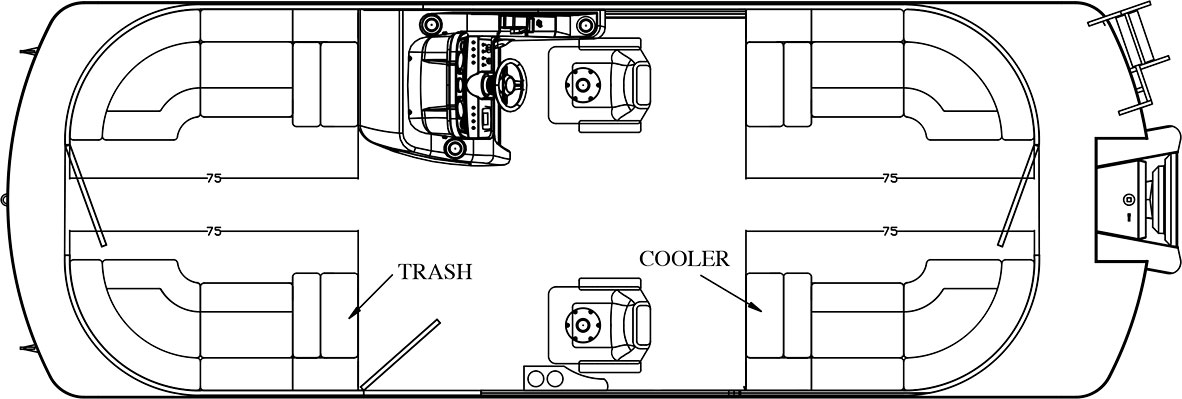 Bahamas Pontoon 235 DC RF Floor Plan graphic