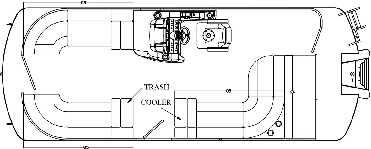 Bahamas Pontoon 235 DC RF Floor Plan graphic